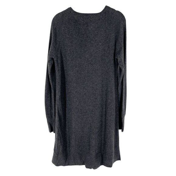 Michael Kors Charcoal Grey 100% Cashmere Long Sleeve Crew Sweater Dress Medium - Picture 3 of 8